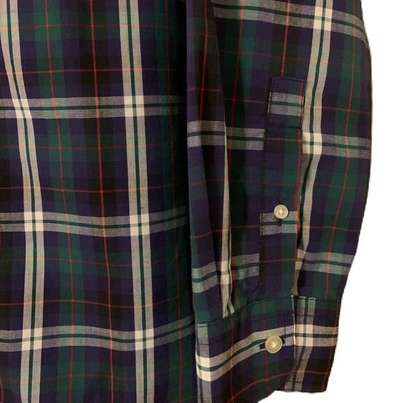 Chaps Men’s XXL Navy/Green Plaid Long Sleeve Shirt - Picture 6 of 6